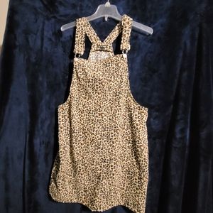 As You Wish, Leopard print rib dress / jumper. Size L,  21" waist, 36 length